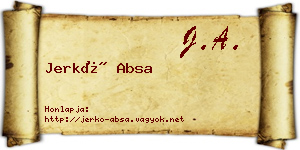 Jerkó Absa névjegykártya